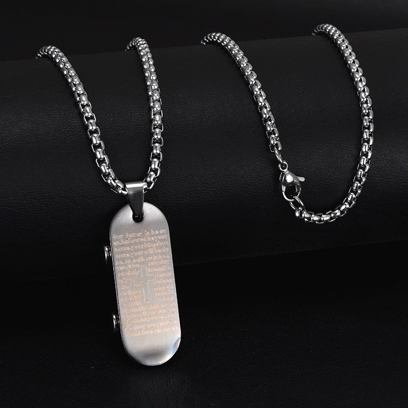 Wholesale Personality trendy titanium steel hip-hop necklace men's trendy disco all-match hiphop pendant long sweater chain pendant